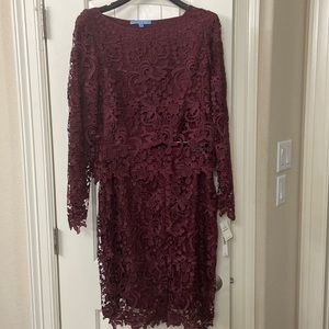 NEW Antonio Melani size 10, two piece, wine-red cocktail dress.